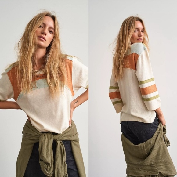 WE THE FREE Sinead Long Sleeve Tee in Ivory - Picture 2 of 8